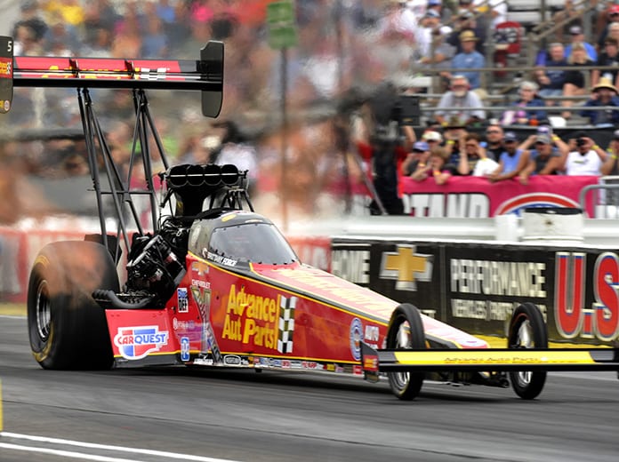 Brittany Force became the first female driver to earn the No. 1 qualifying position in Top Fuel at the U.S. Nationals. (Shawn Crose Photo)