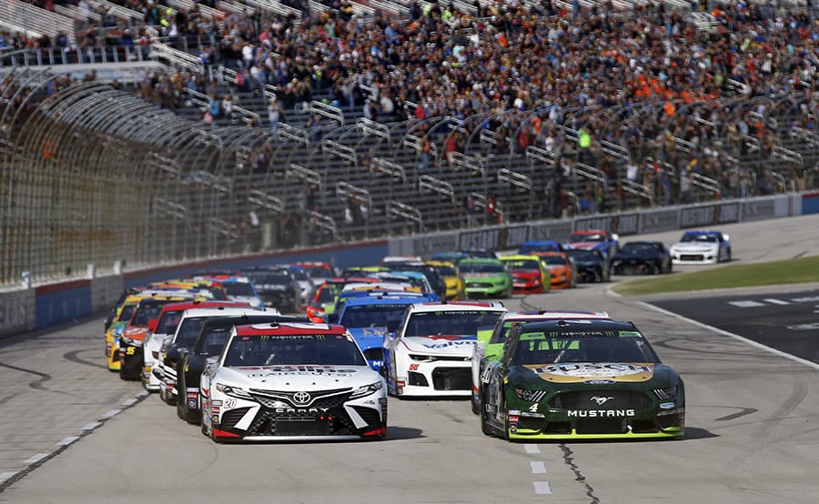 The Monster Energy NASCAR Cup Series field takes the green flag to start Sunday's AAA Texas 500 at Texas Motor Speedway. (HHP/Andrew Coppley Photo)