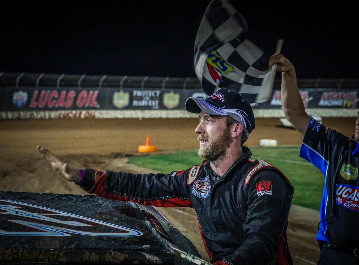 Mitch Keeter picked up his second Pitts Homes USRA Modified win of 2020 at Lucas Oil Speedway on Saturday night. (GS Stanek Racing Photography)