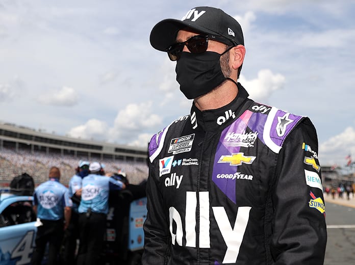 Jimmie Johnson is ready to get back in his No. 48 Chevrolet after testing negative for COVID-19 this week. (Chris Graythen/Getty Images)