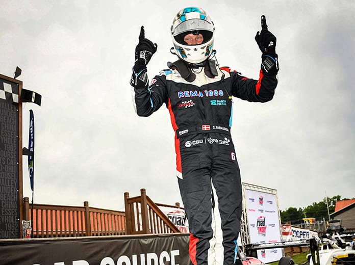 Christian Rasmussen completed a tripleheader sweep of the USF2000 events at the Mid-Ohio Sports Car Course on Thursday.