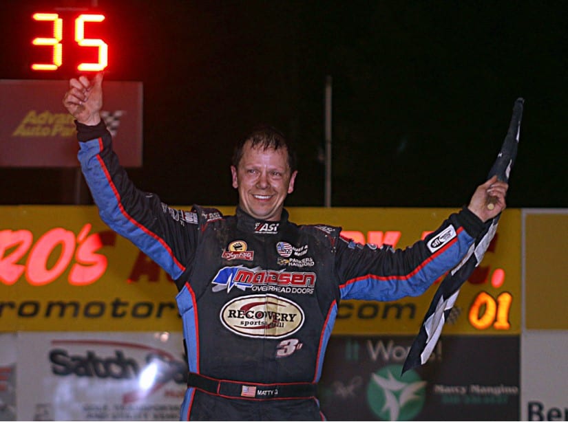 Matt DeLorenzo snapped a year-long victory drought at Albany-Saratoga Speedway on Friday night. (Dave Dalesandro Photo)