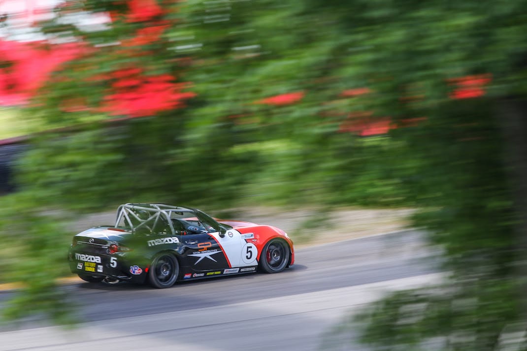 Gresham Wagner en route to victory in Saturday's Global Mazda MX-5 Cup event at Mid-Ohio Sports Car Course. (Mazda photo)
