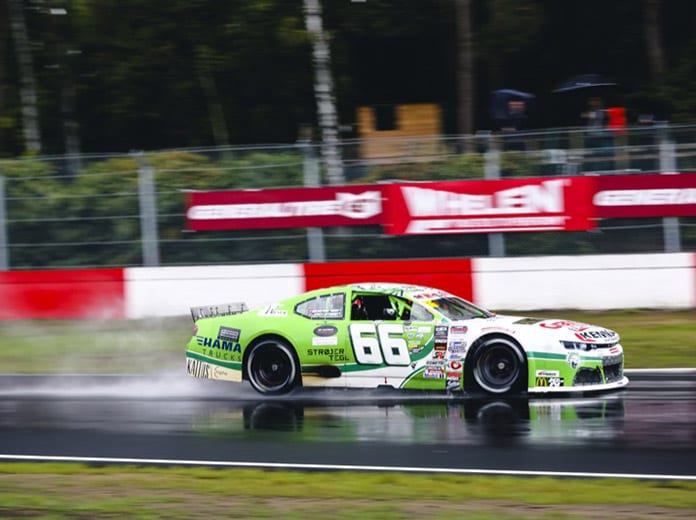 Lasse Soerensen raced to victory in Saturday's EuroNASCAR PRO event at Circuit Zolder. (Stephane Azemard Photo)