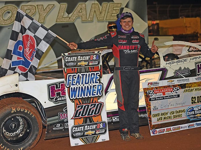 Christian Hanger in victory lane Friday at the Talladega Short Track. (Brian McLeod Photo)