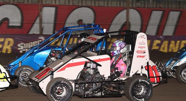 Kaylee Bryson (11B) is one of five drivers with a least three victories so far during the Tulsa Shootout. (Richard Bales Photo)