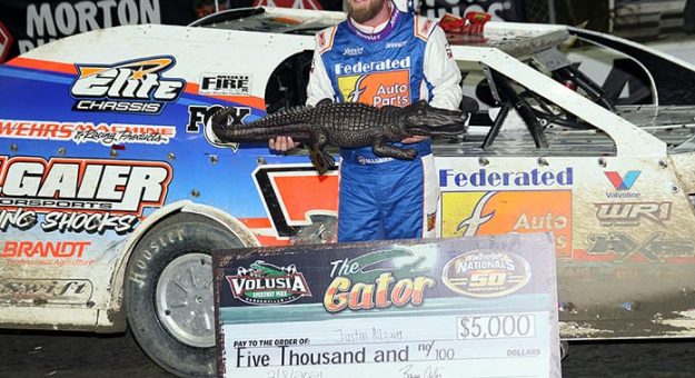 Justin Allgaier claimed his first Gator Championship victory on Monday night at Volusia Speedway Park. (Jim Denhamer Photo)