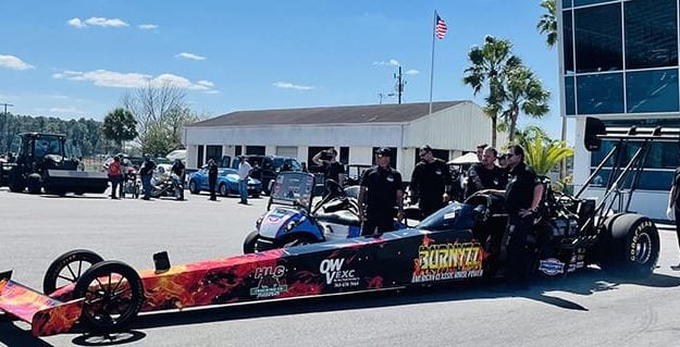 Josh Hart prepares to make a pass in his Top Fuel Dragster at Gainesville Raceway (Josh Hart Photo)