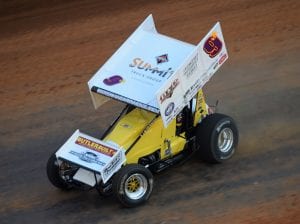 Derek Hagar in action Thursday at Bristol Motor Speedway. (Jacob Seelman photo)