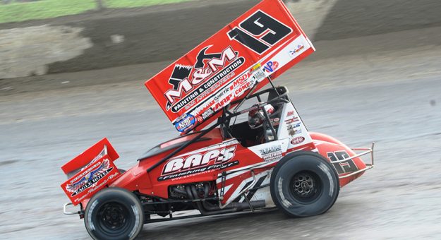 Brent Marks raced to his first World of Outlaws NOS Energy Drink Sprint Car Series triumph of the season Saturday at Eldora Speedway. (Julia Johnson Photo)