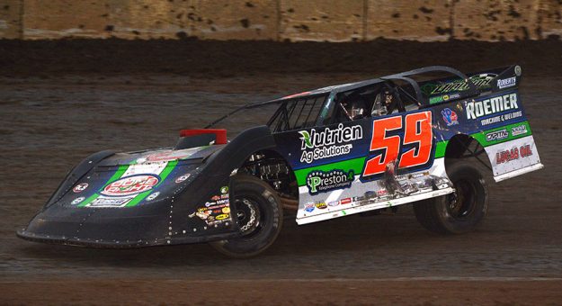 Garrett Alberson won the finale of the Thaw Brawl Saturday at LaSalle Speedway. (Stan Kalwasinski Photo)