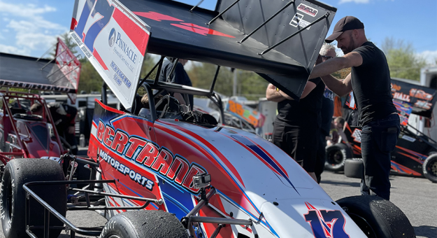 Nathan Byrd raced a NEMA midget at Lee (N.H.) USA Speedway on Saturday.