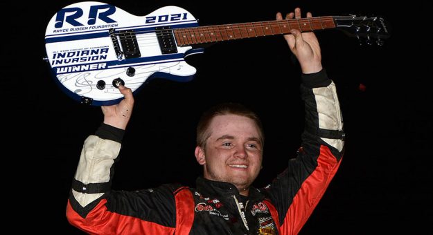 Zeb Wise won the third running of the annual Rayce Rudeen Foundation Race on Sunday at Kokomo Speedway. (Stan Kalwasinski Photo)