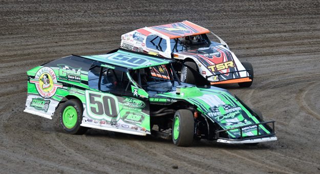 Matt Guillaume (50) went home with the $1,000 top check following the Thursday night All Star Shootout IMCA Modified feature at Southern Oklahoma Speedway. (Debbie Hix)