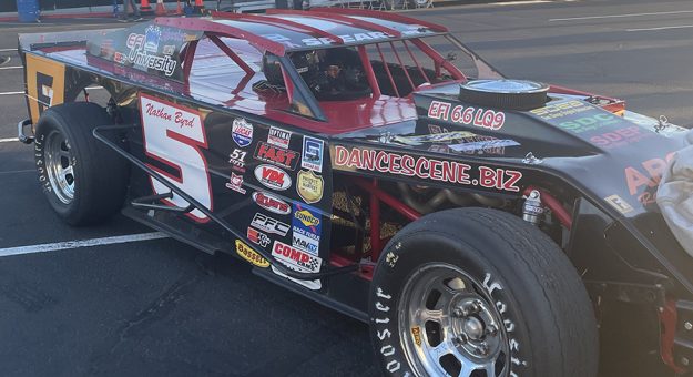 Nathan Byrd was in action last Saturday night at Irwindale Speedway. (BYRD Racing Photo)