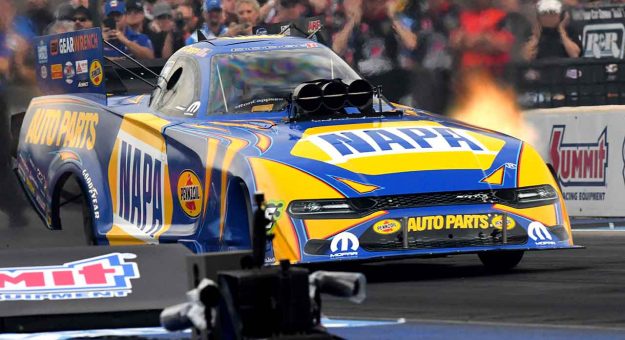 Ron Capps topped NHRA Funny Car qualifying Friday at Summit Motorsports Park. (Kent Steele Photo)