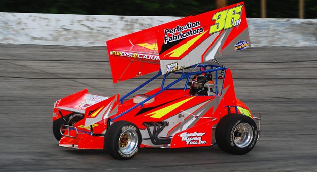 J.J. Henes on his way to victory in Friday's MSR Lights event at Shady Bowl Speedway. (David Sink Photo)