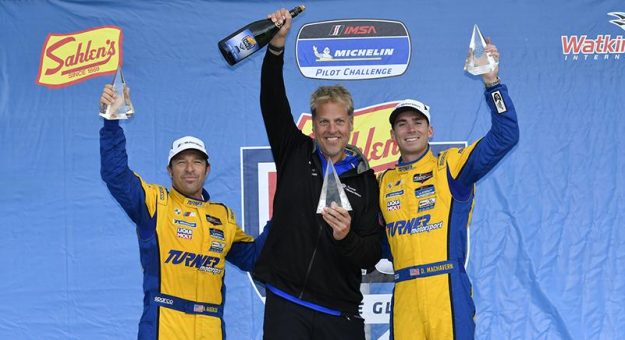 Bill Auberlen and Dillon Machavern drove the No. 95 Turner Motorsport BMW M4 GT4 to victory Friday at Watkins Glen (N.Y.) Int'l.