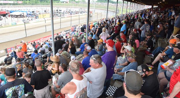 The stands were packed during the Dirt Late Model Dream at Eldora Speedway. (Paul Arch Photo)