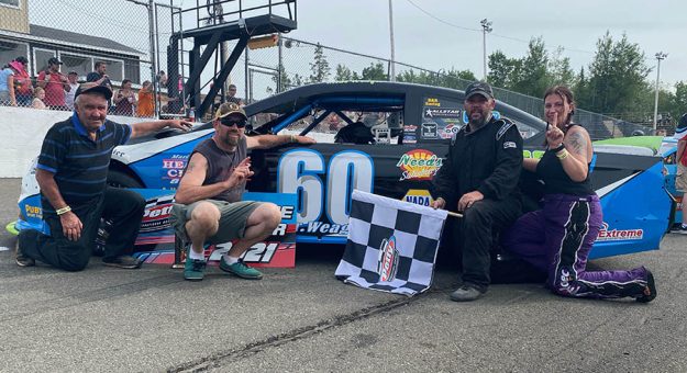 Mike Weagle in victory lane Sunday at Petty Int'l Raceway. (Brittany Hoyt Photo)