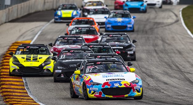 Selin Rollan leads the pack Friday at Road America.