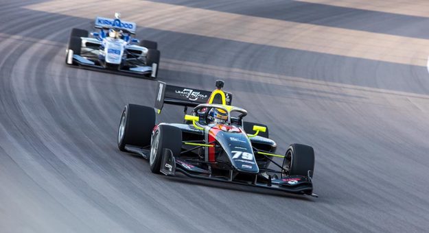 David Malukas on his way to victory Saturday at World Wide Technology Raceway. (Brad Plant Photo)