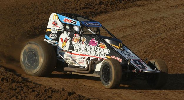 Kevin Thomas Jr. captured Sunday night's USAC AMSOIL Sprint Car National Championship feature at Indiana's Paragon Speedway, the first series event held at the track since 1998. (Chris Pedersen Photo)