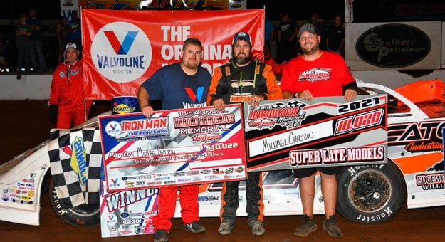 Michael Chilton in victory lane at Lake Cumberland Speedway. (Michael Moats Photo)