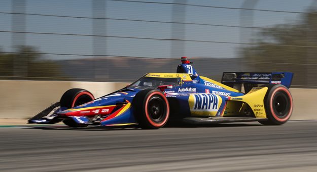 Alexander Rossi was fastest in Sunday morning's NTT IndyCar Series warmup at WeatherTech Raceway Laguna Seca. (IndyCar Photo)