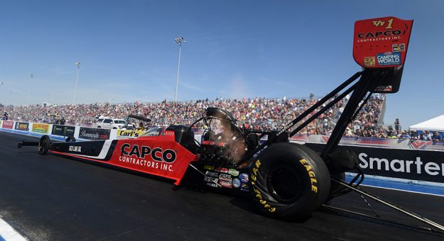 Steve Torrence jumped back into the Top Fuel point lead with a win Sunday in the NHRA Midwest Nationals. (NHRA Photo)