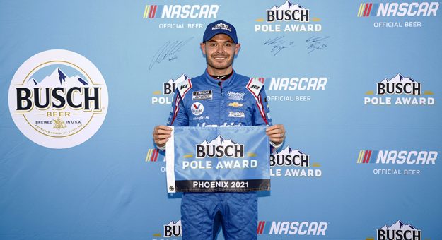 AVONDALE, ARIZONA - NOVEMBER 06: Kyle Larson, driver of the #5 HendrickCars.com Chevrolet, poses for photos after winning the pole award during qualifying for the NASCAR Cup Series Championship at Phoenix Raceway on November 06, 2021 in Avondale, Arizona. (Photo by Jared C. Tilton/Getty Images) | Getty Images