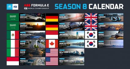 Formula E Finalizes Season 8 Calendar