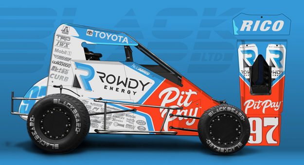 Rowdy Energy and the Pit Pay App will return to sponsor Rico Abreu during the Chili Bowl.