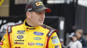 NASCAR Cup Series driver Michael McDowell (34) stands on the grid during qualifying for the Inaugural EchoPark Automotive Texas Grand Prix NASCAR Cup Series race at the Circuit of the Americas in Austin, Texas, May 23, 2021.  (HHP/Chris Owens)