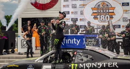 Gibbs Wins At Road America With Last-Lap Pass Of Larson