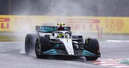 Mercedes Duo Pace Wet Suzuka Drills