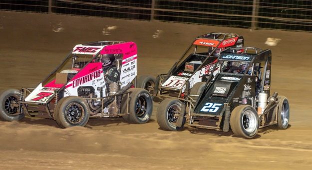 2020 Usac Sweet Springs Sat 6 Meseraull Johnson Axsom Triple Battle Mark Coffman Photo.jpg