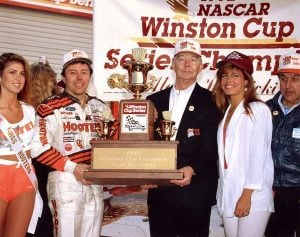 ATLANTA, GA - NOVEMBER 15:  Alan Kulwicki was a hard-working independent driver who procured a national sponsor for the 1992 season for his popular NASCAR Cup championship which he received following the Atlanta race on November 15, 1992 in Atlanta, Georgia. His life came to a tragic end in a 1993 plane crash.  (Photo by ISC Archives via Getty Images)