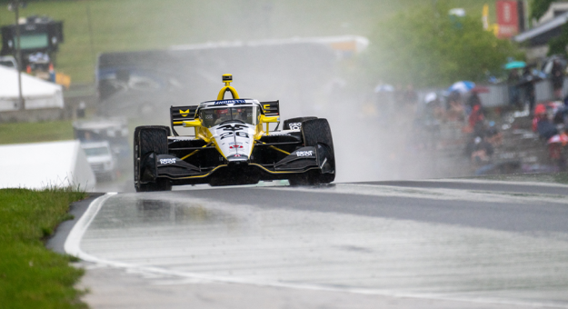 Visit Herta Paces Rain-Filled Road America Practice page