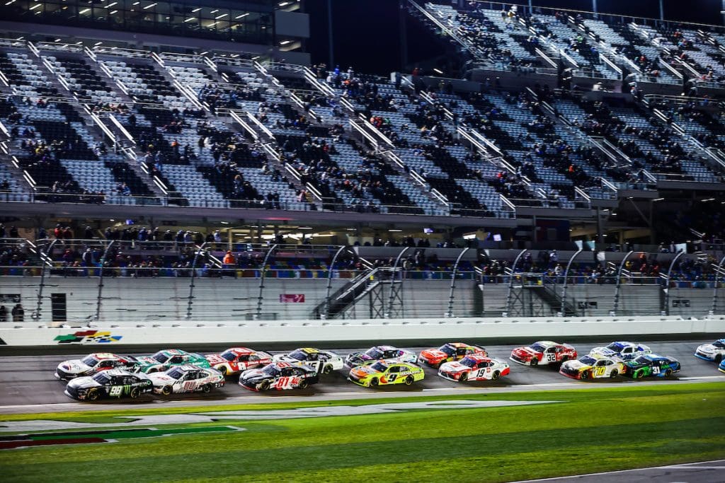 February 19, 2024: NASCAR races at the Daytona International Speedway in Daytona Beach, Florida. (HHP/Chris Owens)