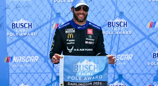 Visit Bubba Wallace Blasts To Darlington Cup Pole page