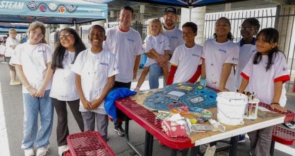 Allmendinger, Hemric & Students Paint ROVAL ‘Turtles’