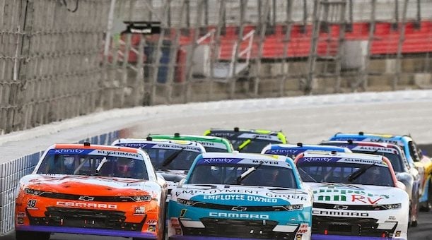 October 12, 2024: NASCAR Xfinity Series races during the Drive for the Cure 250 at Charlotte Motor Speedway in Concord, North Carolina. 

(HHP/Jacy Norgaard)