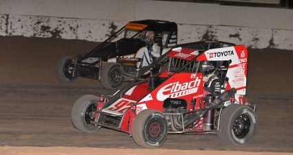 Denney Sets Pace For 50-Car Turkey Night Field